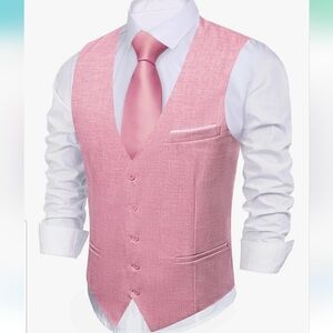 New Men's Wang Pink Formal Vest Size XXL Wedding Anniversary Celebration